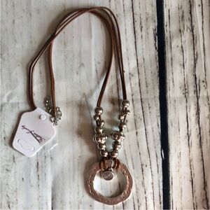Elegant Boho Brown and Silver Necklace